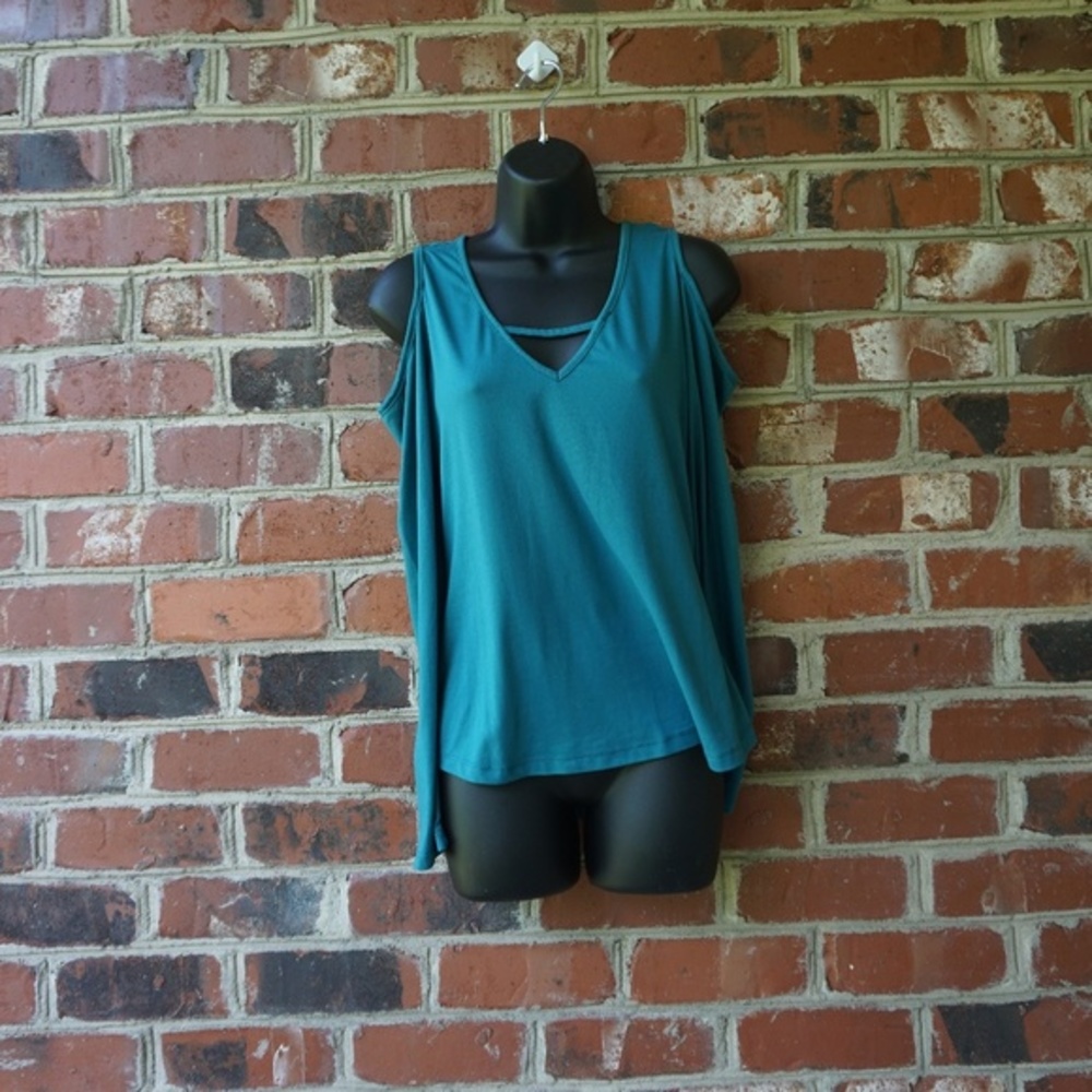 Teal Rue21 Cold-Shoulder Top